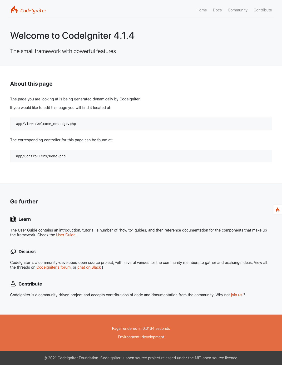 CodeIgniter4 Welcome